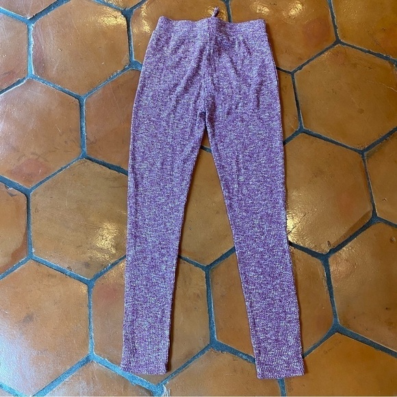 Gymshark Women Small S Slounge Ribbed High Rise Knit Leggings Drawstring Stretch - Picture 3 of 8